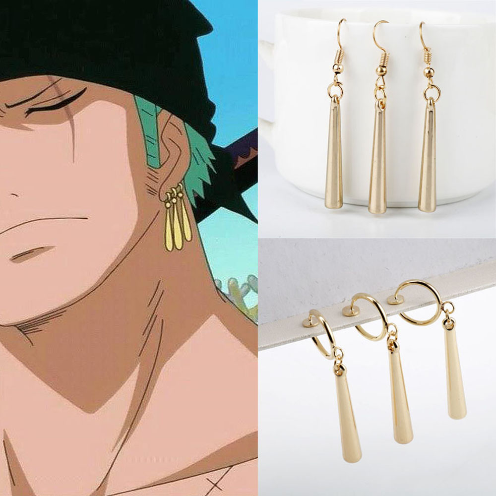 One Piece Roronoa Zoro Ear Clip Earrings Metal Pendant aaa 
