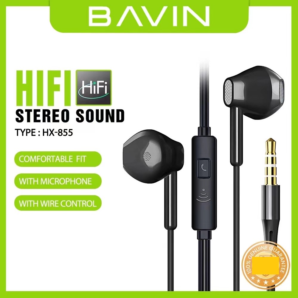BAVIN HX855 3.5mm Jack Heavy Bass HiFi Sound Quality Wired Earphone