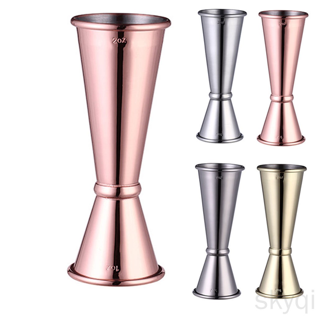 SK_Stainless Steel Double Shaker Measure Cup 30ml/60ml Bar Jigger Liquo Measuring Tool Kitchen Drink Cups Gadgets