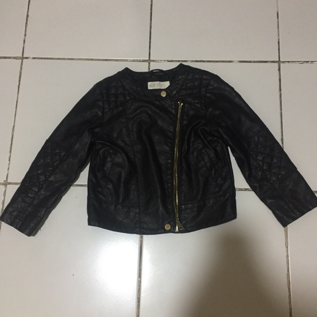 h&m girls leather jacket