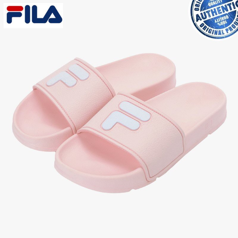 light pink fila slides