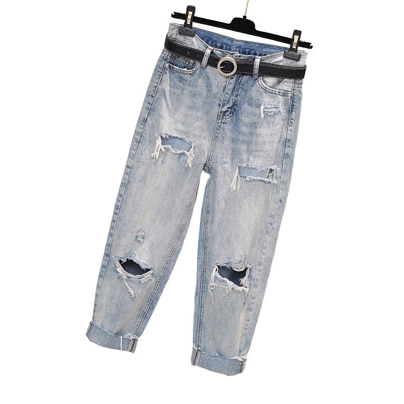light blue denim ripped jeans womens
