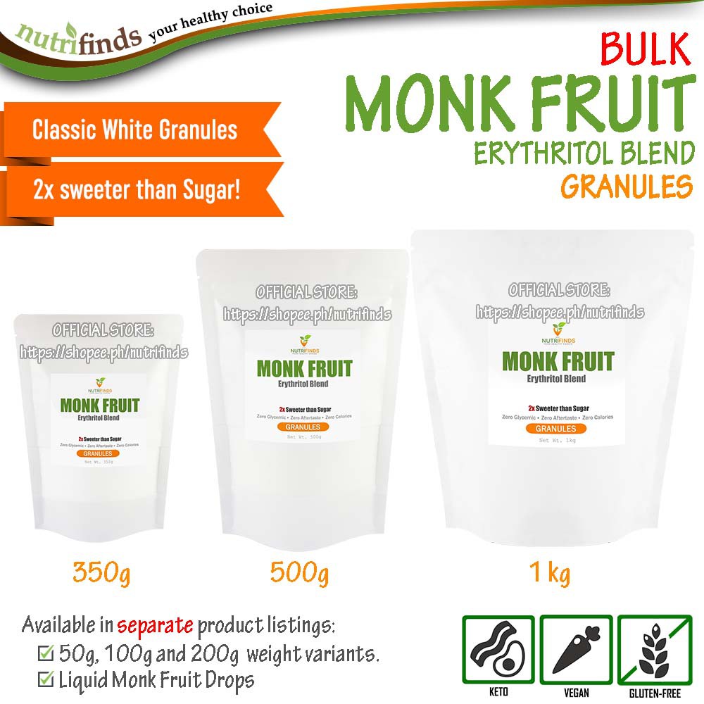 Monk Fruit Erythritol Blend (White Granules) - BULK | Shopee Philippines