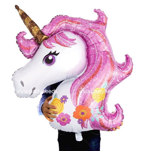 3.5ft Unicorn Foil Balloon pink Jumbo 