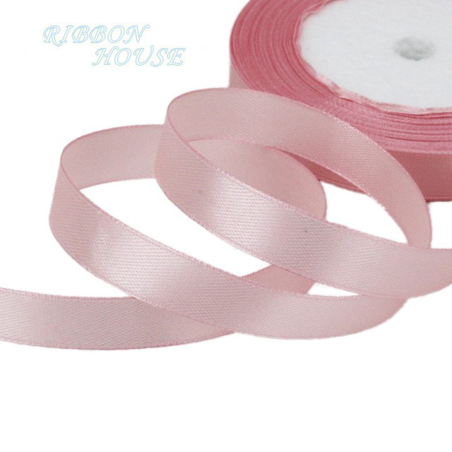 20m roll 12mm width deep rose pink satin single sided ribbon slight 2nds 25yds 