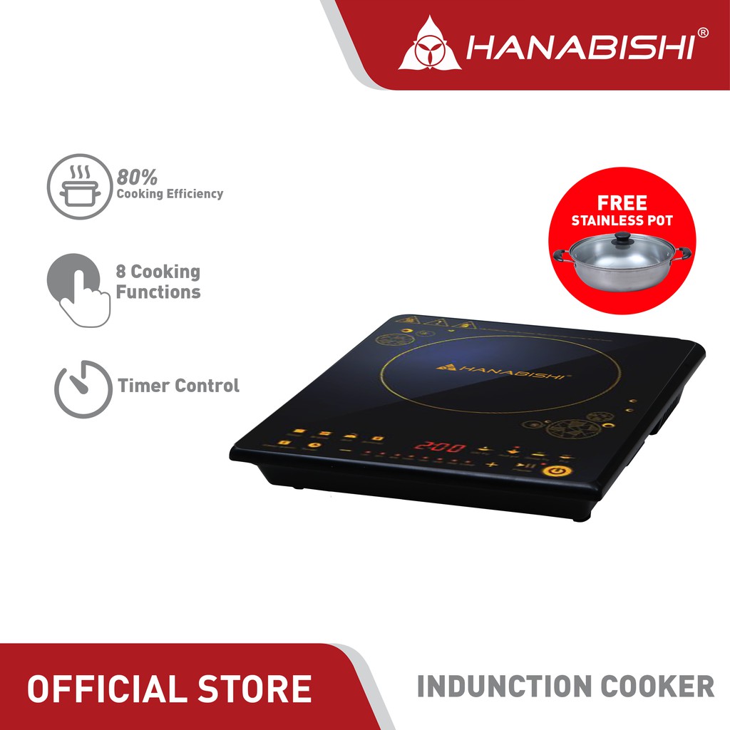 Hanabishi Induction Cooker HIC200 With FREE stainless pot Shopee