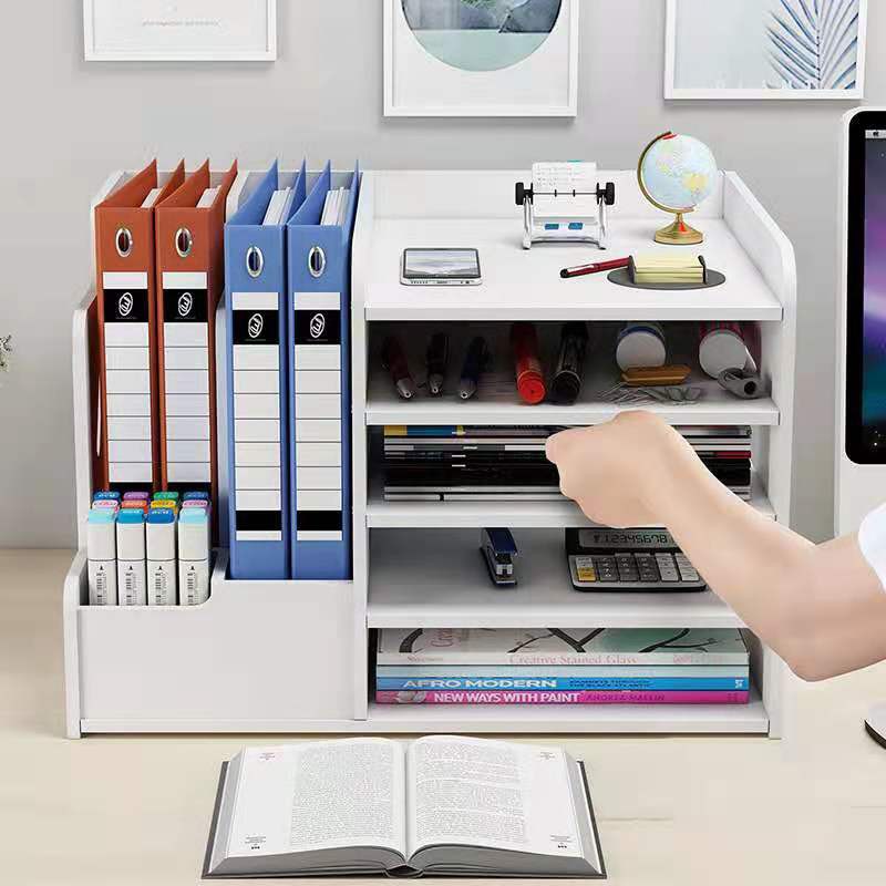 Desk Storage Bookshelf Folder Book Office Paper Storage Box File Rack