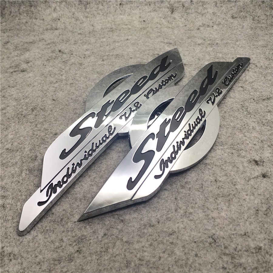 2PCS Motorcycle Stickers Chrome Motorbike Fuel Gas Tank Emblem Badge ...