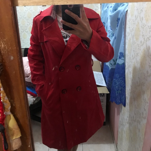 red trench coat cheap