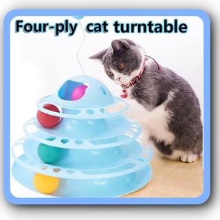 Interactive Cats Toys Turntable Pet Cat toys Intellectual Track Tower Turntable Balls Four-TiersInte