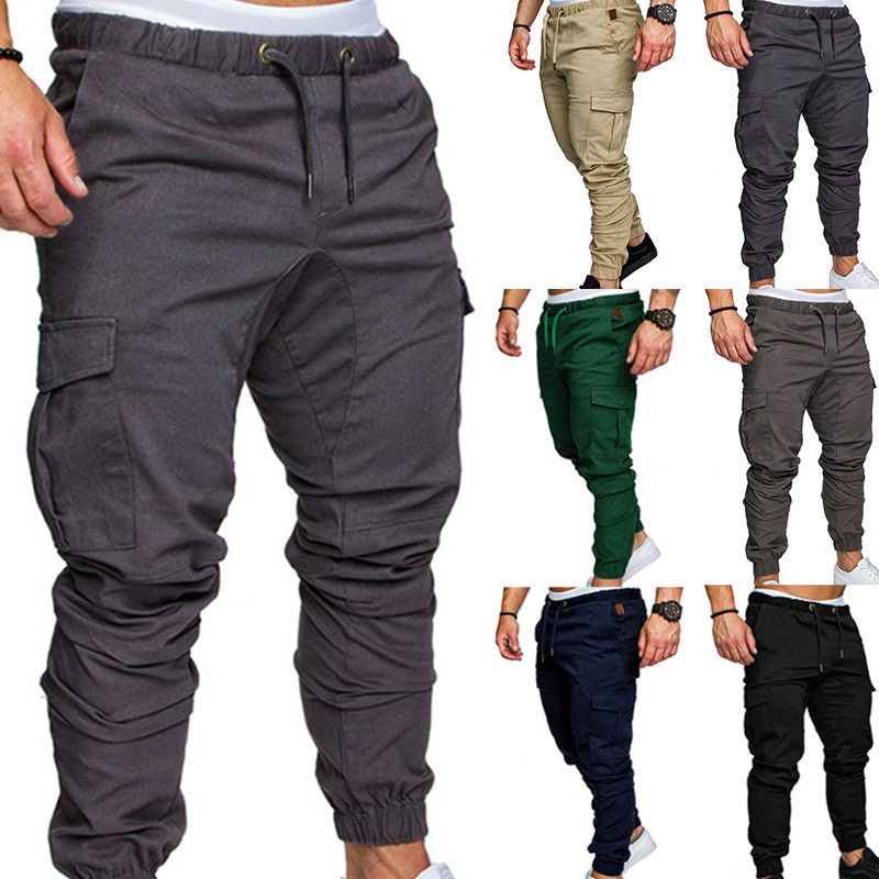 mens slim cargo joggers
