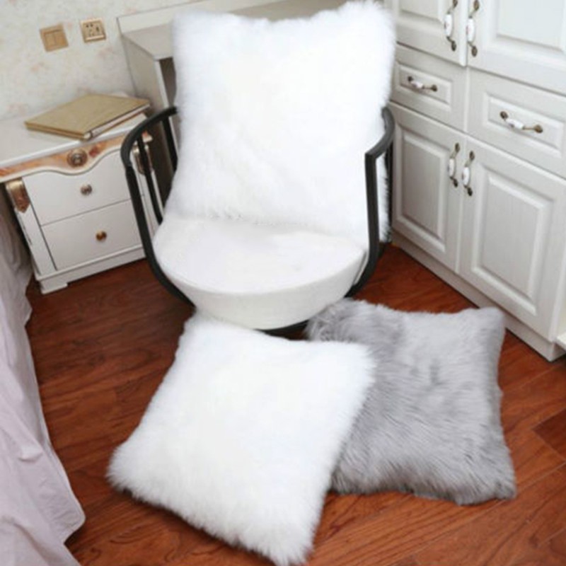 18" Soft Fur Fluffy Plush Throw Pillow Cases Home Decor Sofa Waist Cushion Cover