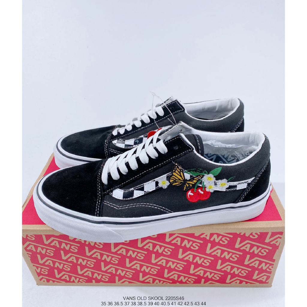 flower checkered vans