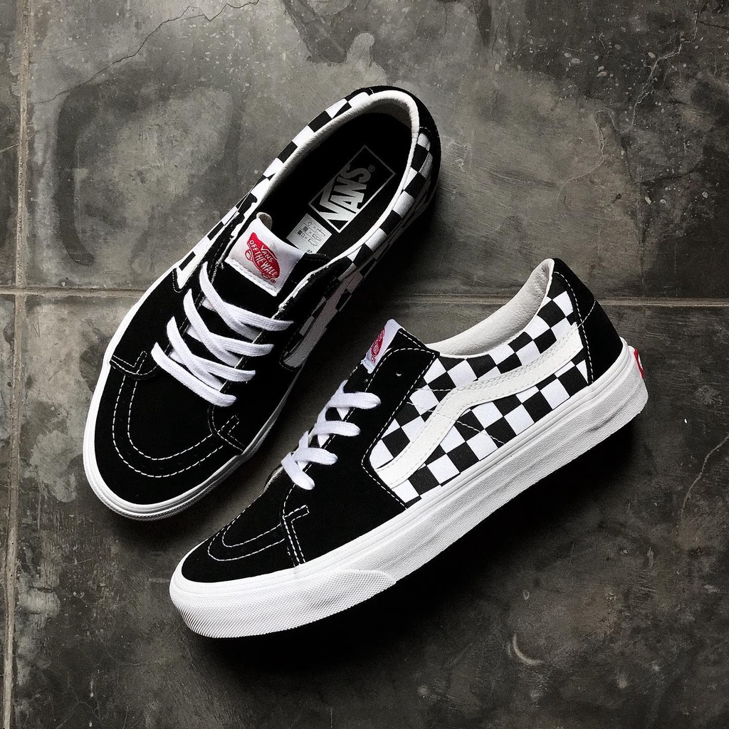 Vans Classic Sk8-Low Checkerboard Black/White | Shopee Philippines