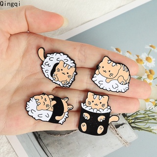 Cat Sushi Rice Ball Enamel Pins Cute Animals Japanese Foods Brooch Lapel Badge Cartoon Jewelry Gift for Kid Friend #5