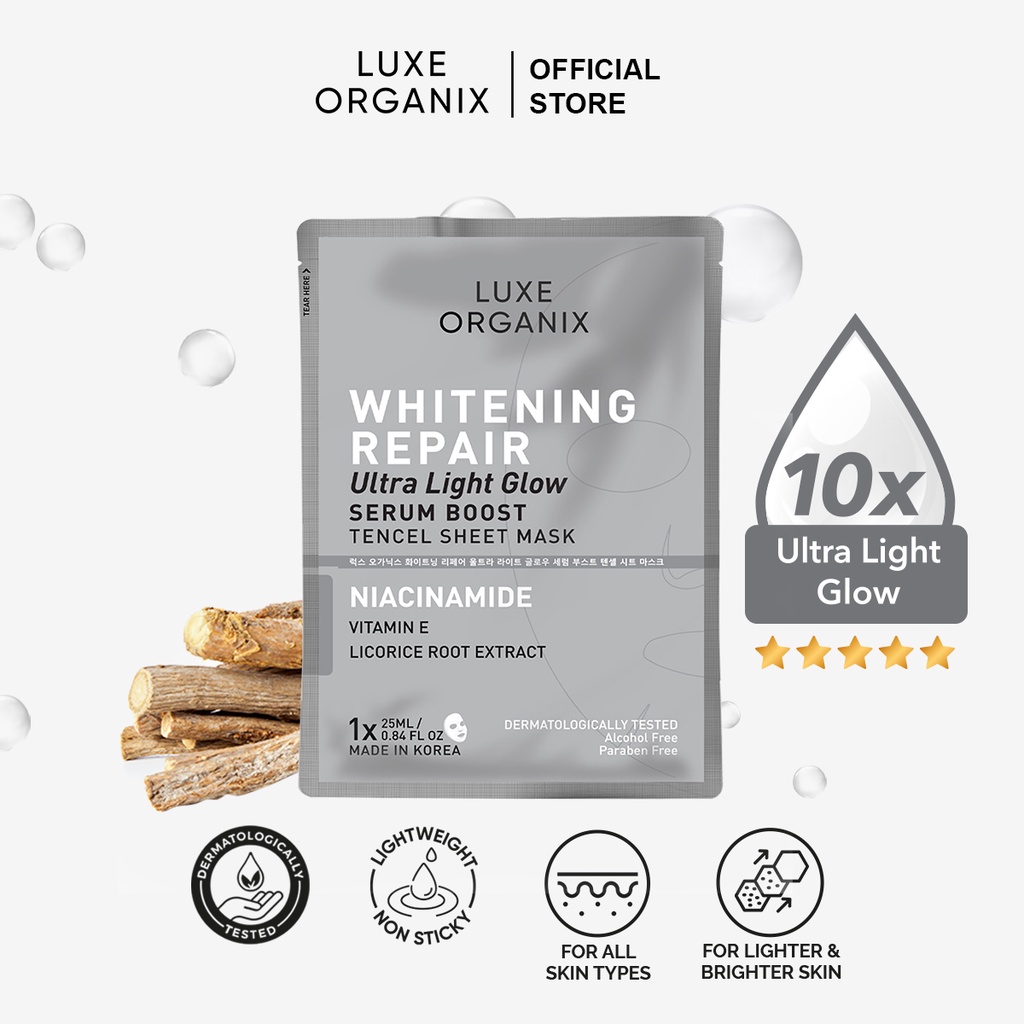 Luxe Organix Whitening Repair Serum Boost Sheet Mask 25ml Shopee