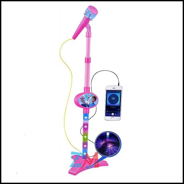 Owlhouse Handheld Microphone for Kids Karaoke Adjustable Holder with Flashing Connect to Mobile Phone Stage Lighting and Pedals for Kids Toys for 3 4 5 6 7 Year Old Girls 