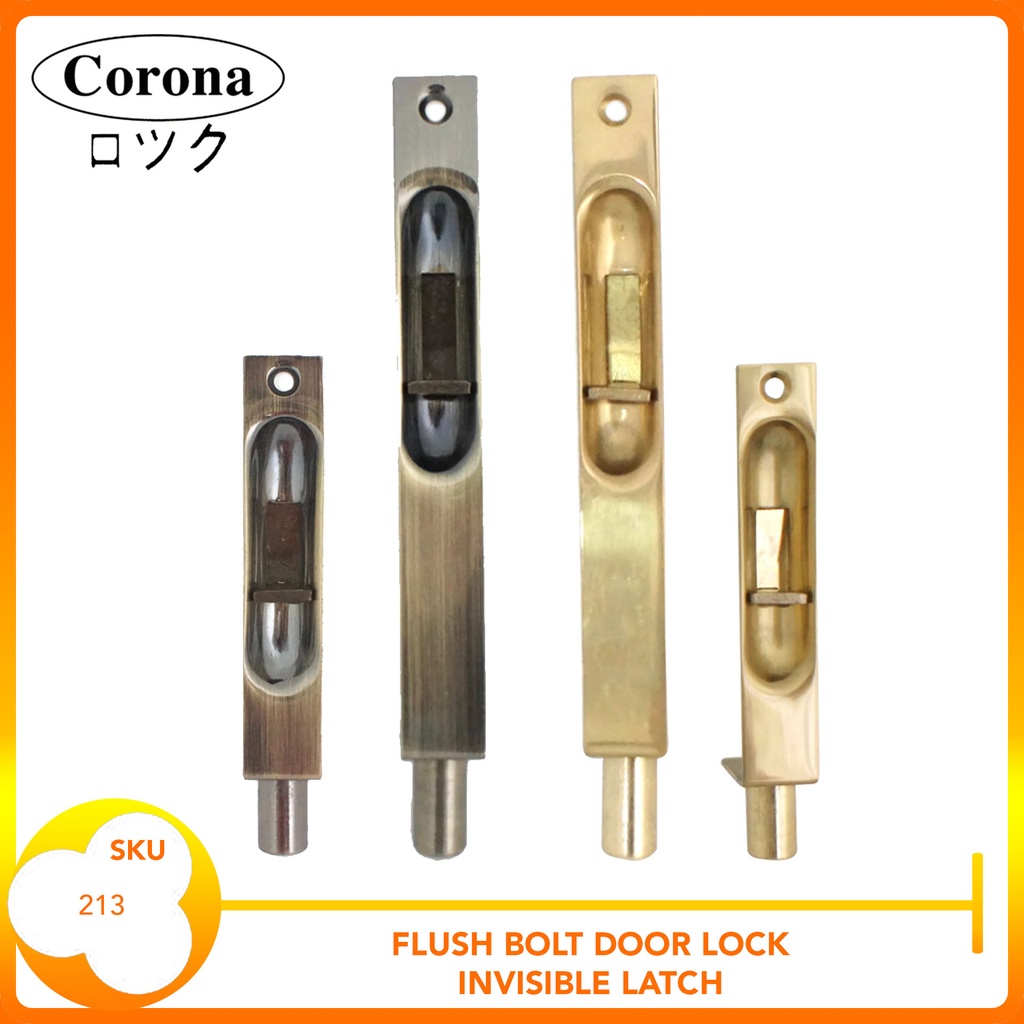 Brass Flush Bolt Door Lock Invisible Latch Antique Gold Shopee