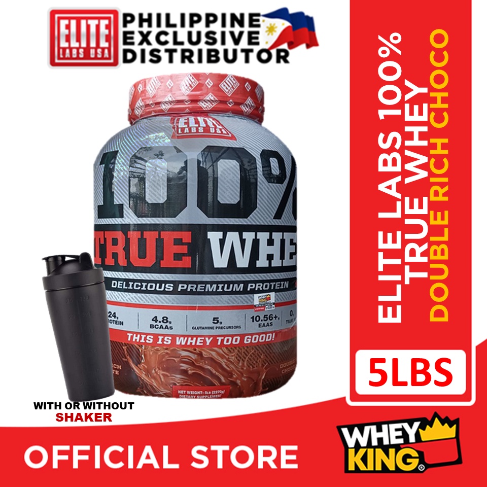 WHEY PROTEIN Elite Labs 100% True Whey 5lbs Blended WHEY Protein, w/ 24g Protein, BCAA and EAA's for