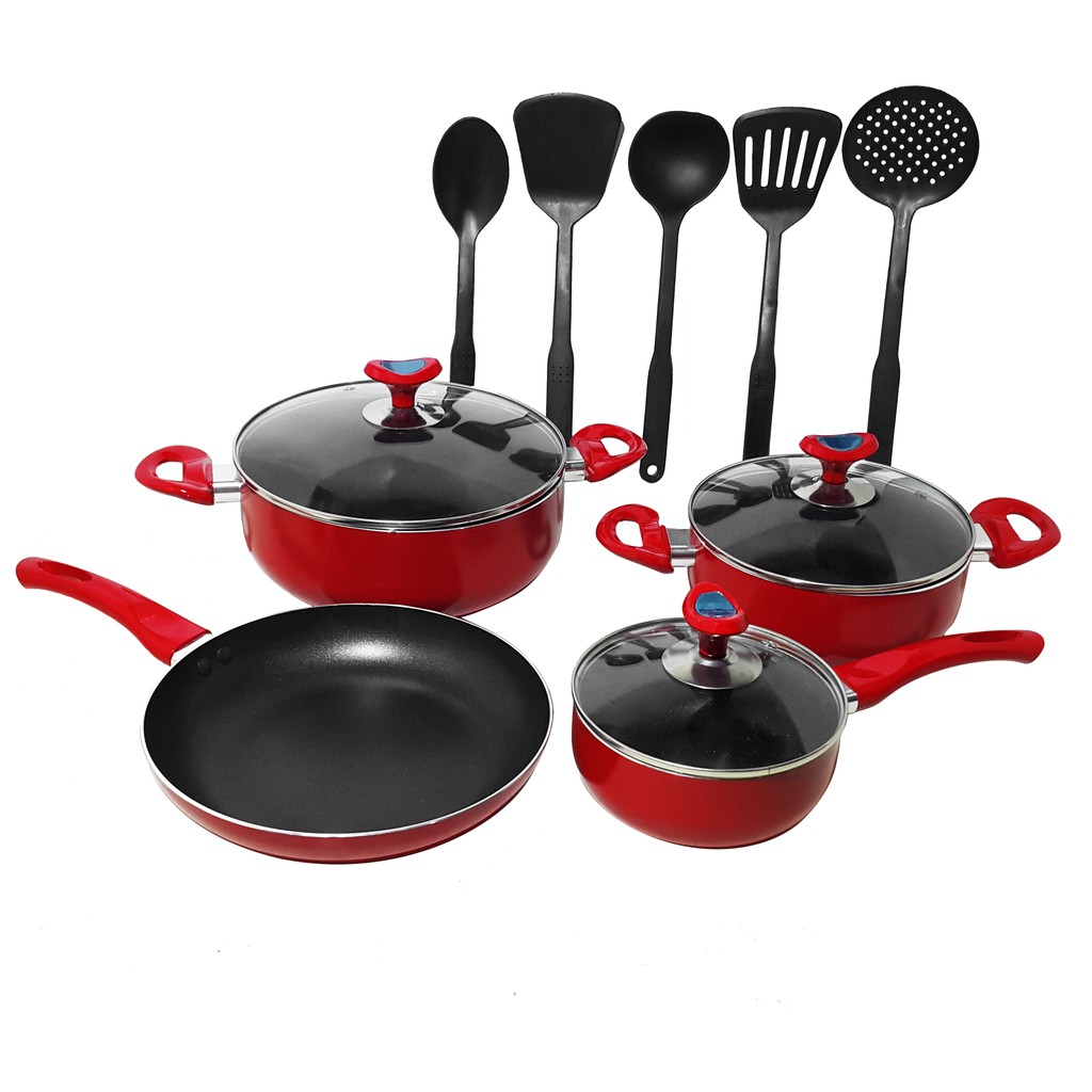 12pc Nonstick Coating Cookware Set with Kitchen Nylon Tools Shopee