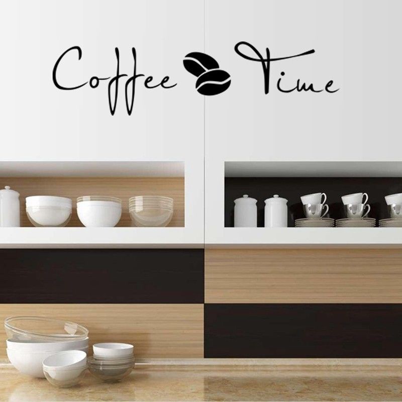 Coffee Time Wall Sticker Decals Vinyl Removable Mural Cafe Bar Home Decor Diy Ee Philippines - Coffee Bar Wall Decals