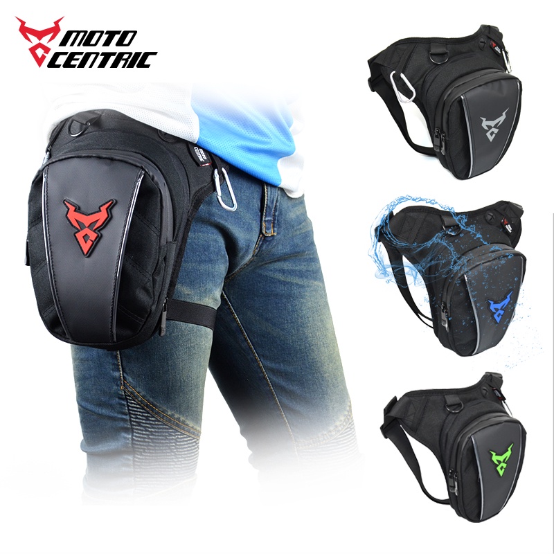 MC Motorcycle Leg Bag Waterproof Canvas Drop Waist Fanny Pack Belt Hip