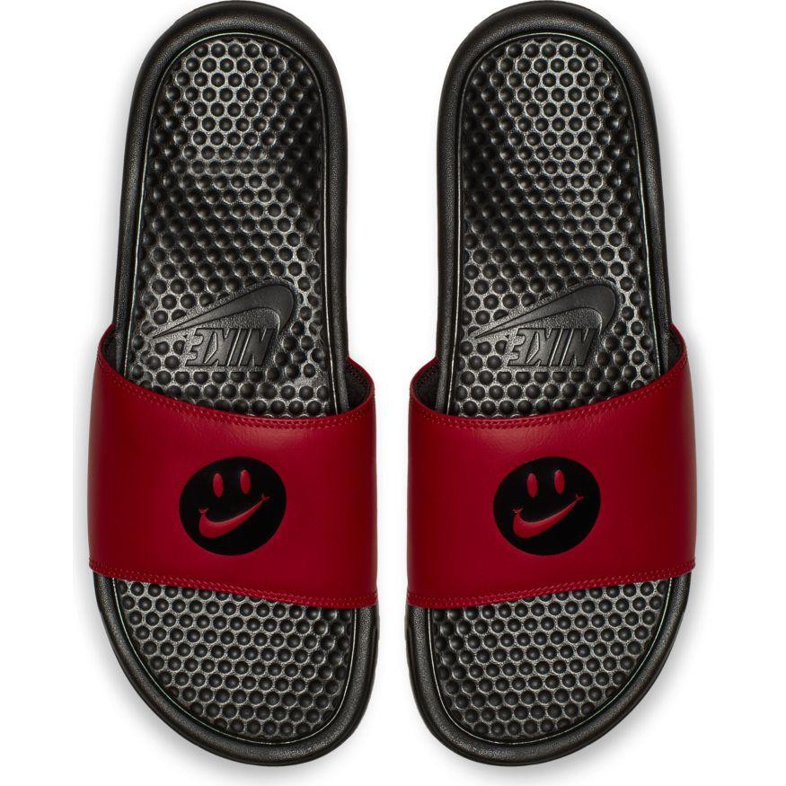 nike benassi smiley face