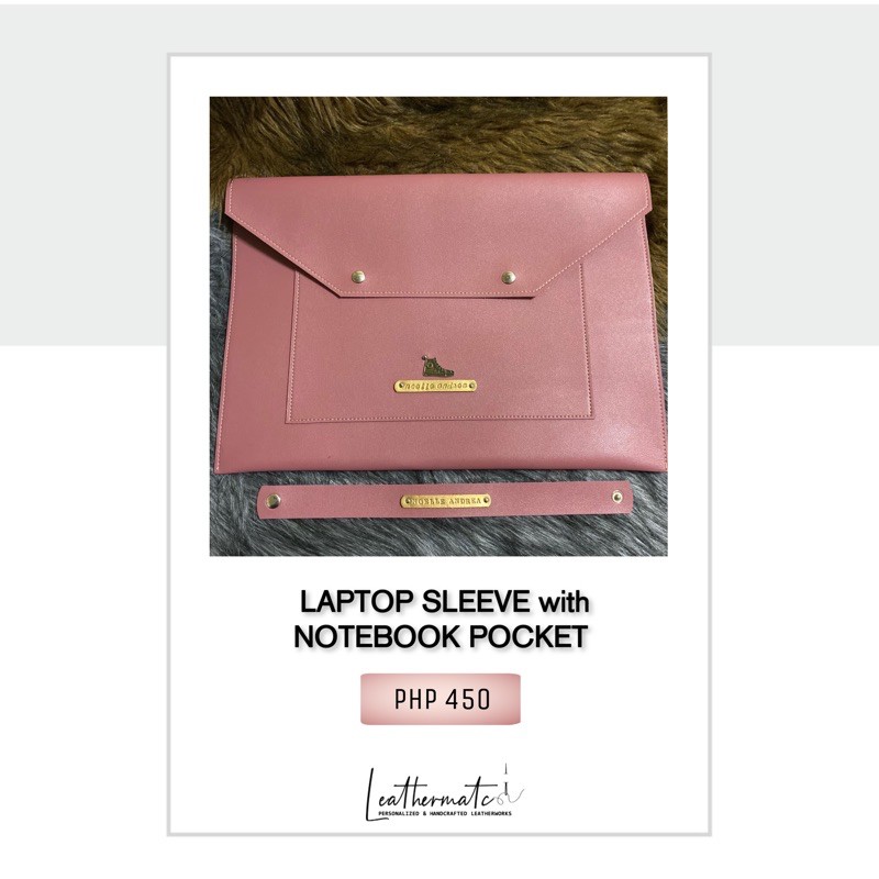 Personalized Laptop sleeves with notebook/planner pocket sleek design