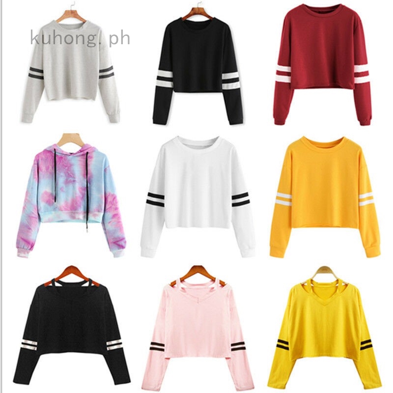 sweater crop hoodie