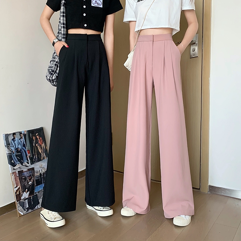 thin wide leg trousers