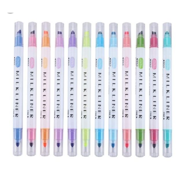 Milkliner/ Mildliner Set of 12 Colored Highlighter Shopee Philippines