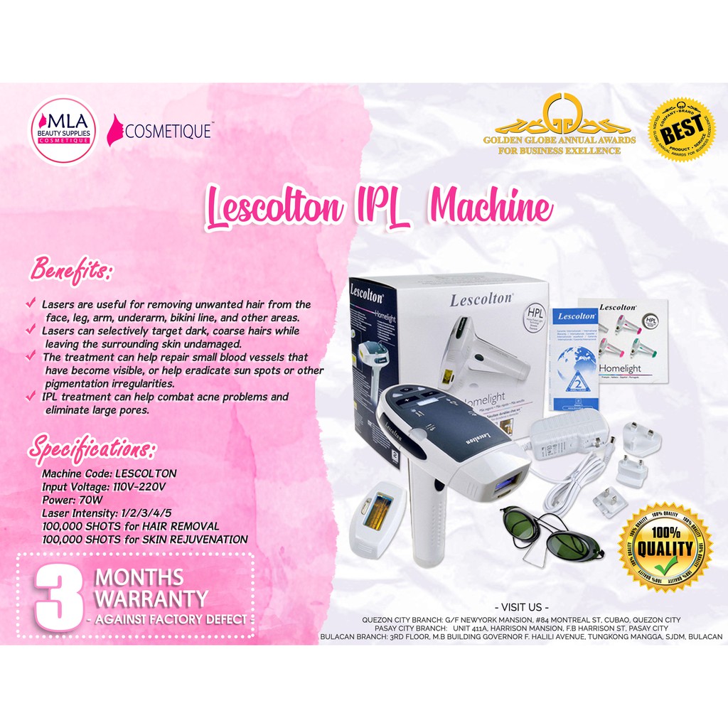 Hair Removal and Skin Rejuvenating Machine (LESCOLTON) IPL | Shopee  Philippines