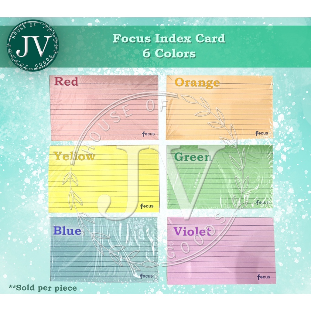 Colored Index Card (3X5, 4X6, 5X8) 100sheets Shopee Philippines