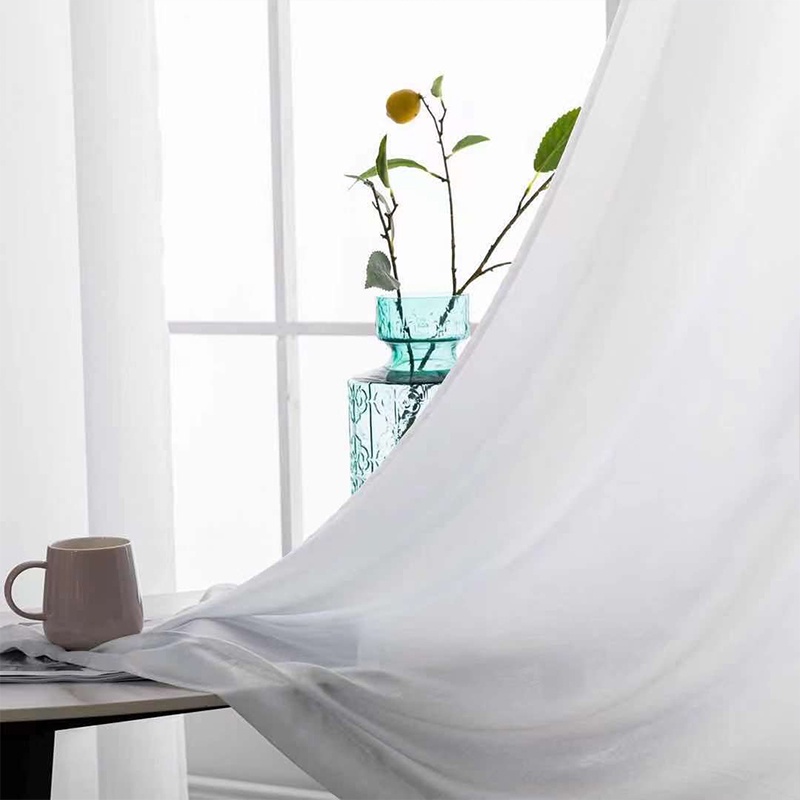 Pure white tulle transparent curtain, suitable for living room and ...