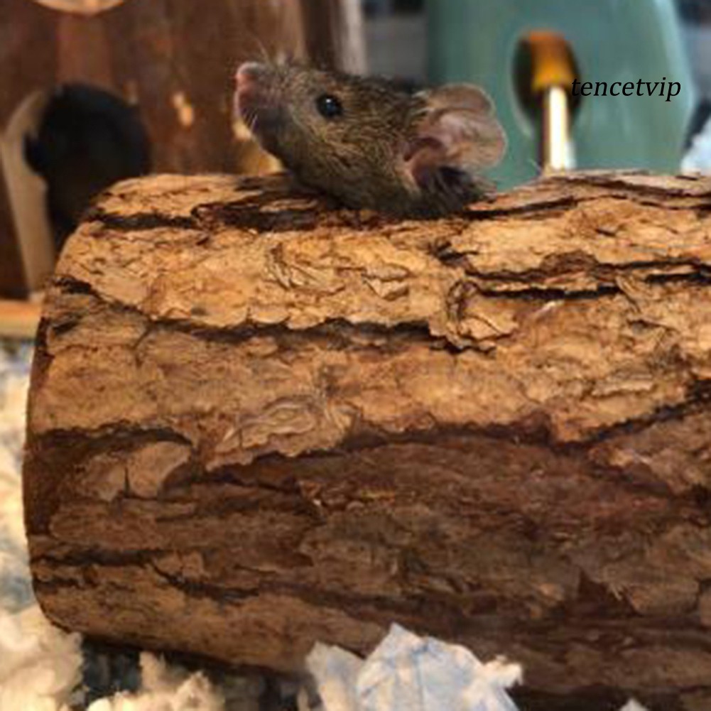【Vip】Pet Hamsters Mouses Wood Tunnel Tube Hollow Tree Trunk Teeth Grinding Chew Toy