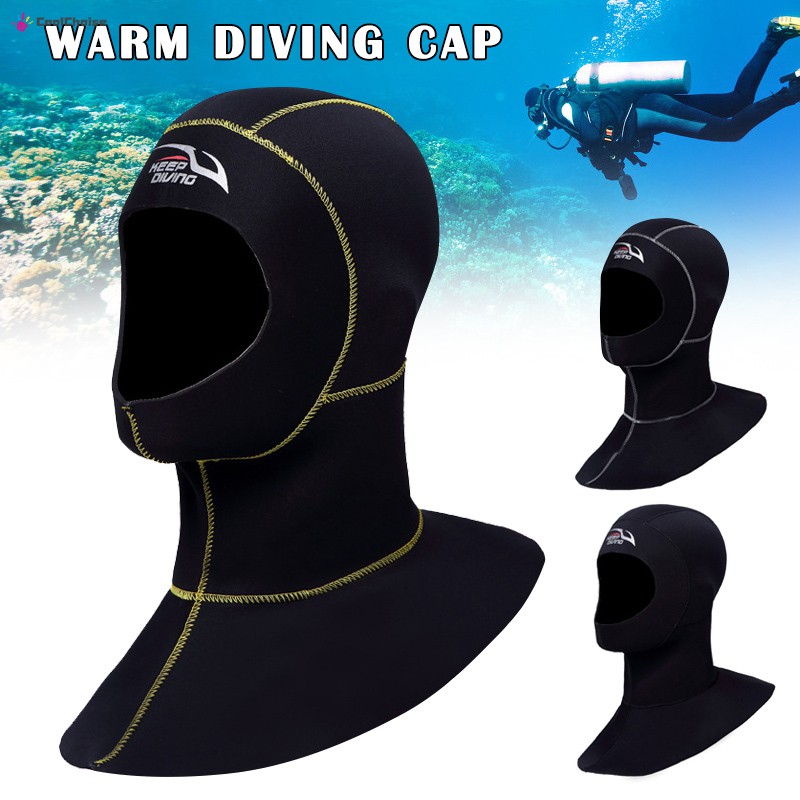 3/5mm Neoprene Scuba Snorkeling Dive Hood Cap Surfing Hat with Connect Shoulder 