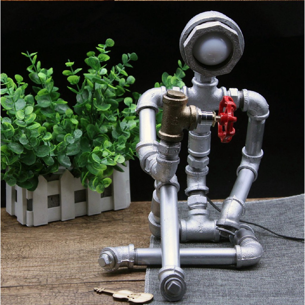 Hl Industrial Robot Pipe Desk Lamp Table Light Steampunk