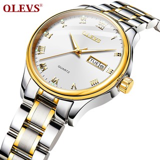 OLEVS Quartz Watch Authentic Double Calendar Women's Watch Stainless ...