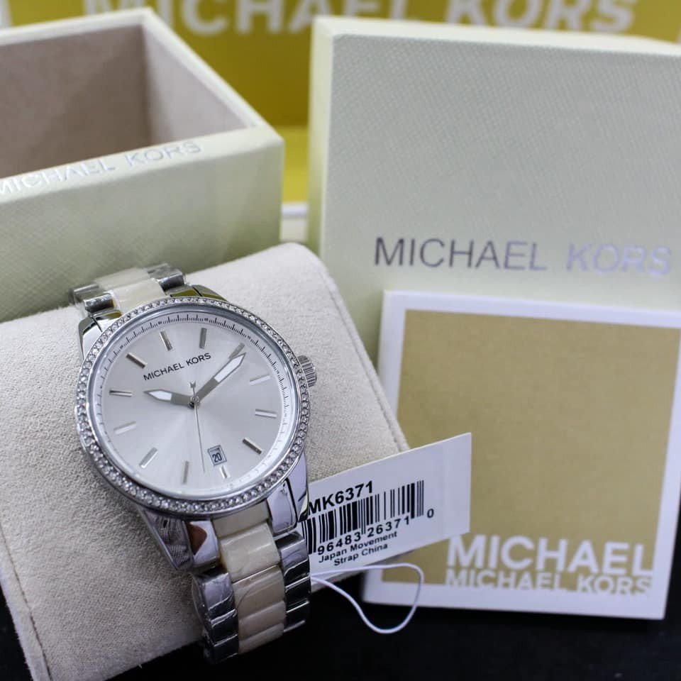 MK6371 Michael Kors Acrylic Watch Silver-tone 37mm | Shopee Philippines