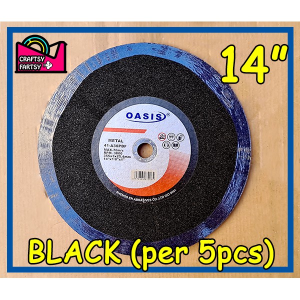 (PER 5PCS) BLACK Oasis Cut Off Wheel 14" / Cutting Disc 14" Shopee