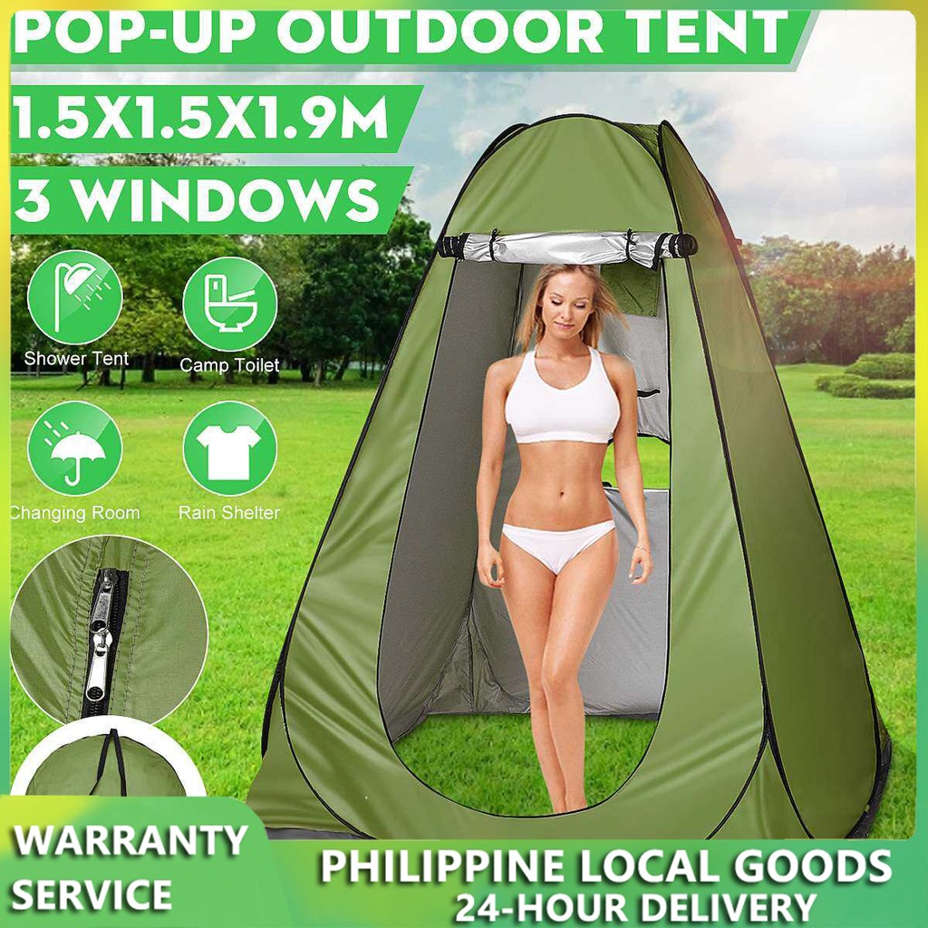 Outdoor Shower Tent Instant Popup Portable Camping Toilet Beach Outdoor
