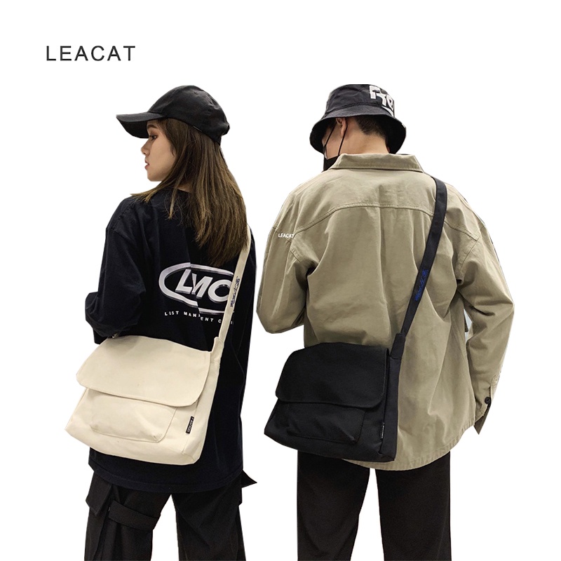 Leacat Messenger Bags For Women Female Patch Letters Canvas Handbags Casual Students Shoulder