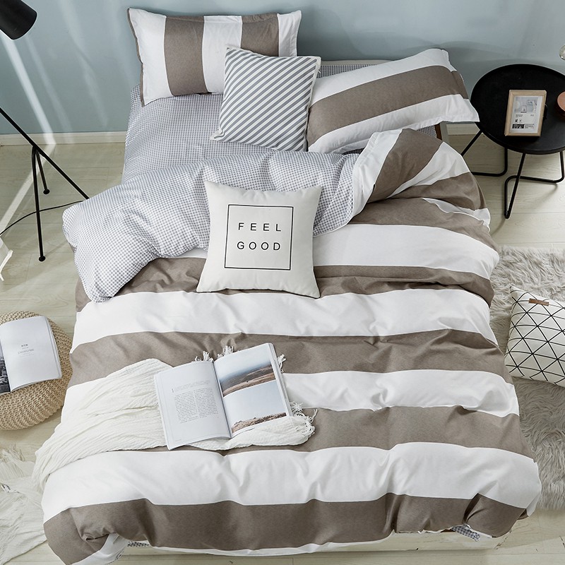 Simple Thick Stripes Bedding Set Soft And Comfortable Duvet Cover