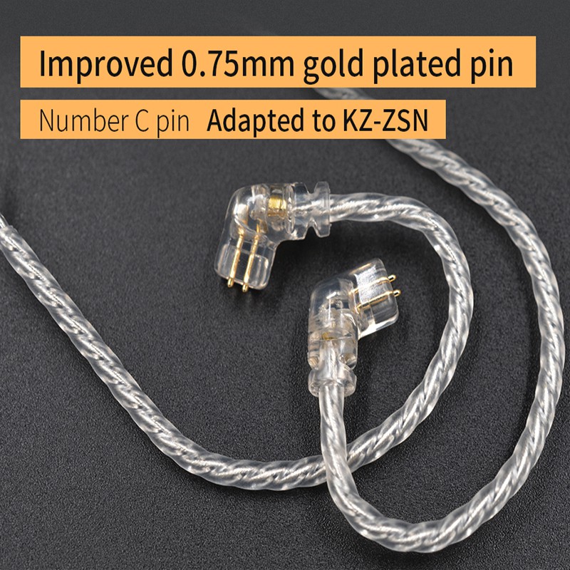 Kz Zsn Silver Plated Upgrade Wire Earphone Cable 3 5mm Jack For