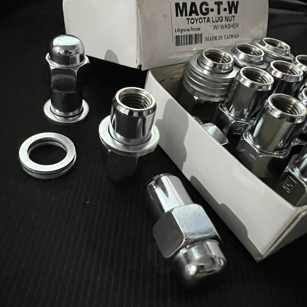 MAGTW 16pcs TOYOTA Lug Nuts 1.5 with WASHER Original for TOYOTA Cars