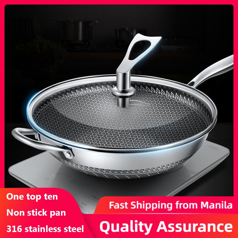 Wok 316 stainless steel wok, nonstick pan, no oily fume Pan