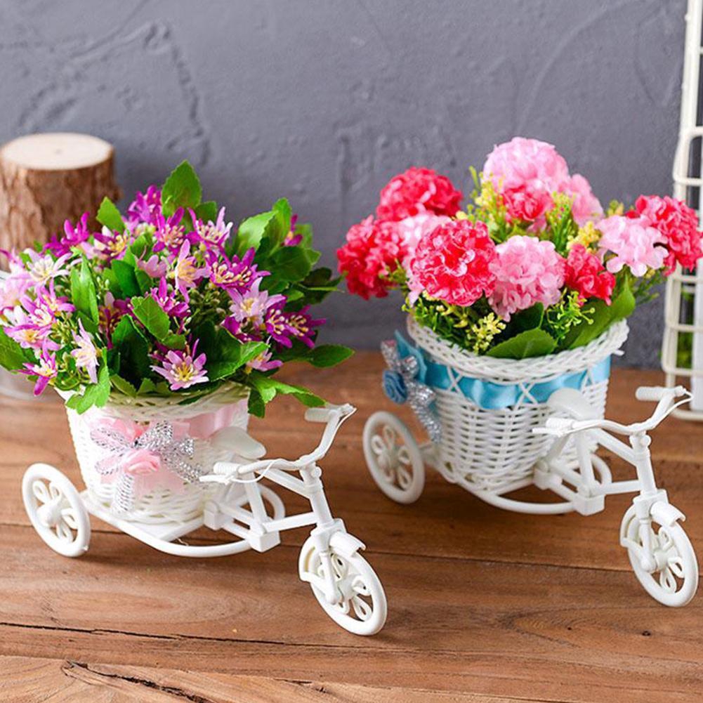 Flower Rattan Basket Vase Tricycle Bicycle Model Home Garden Decor Party Wedding F5b7 Shopee Philippines