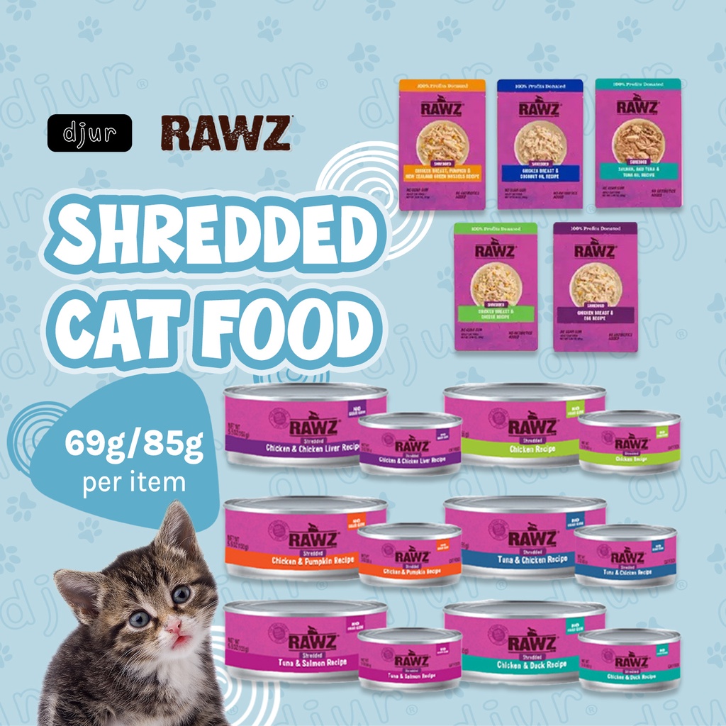 RAWZ Shredded Cat Food 69g/85g Cat Wet Food Pouch Cat Canned Food