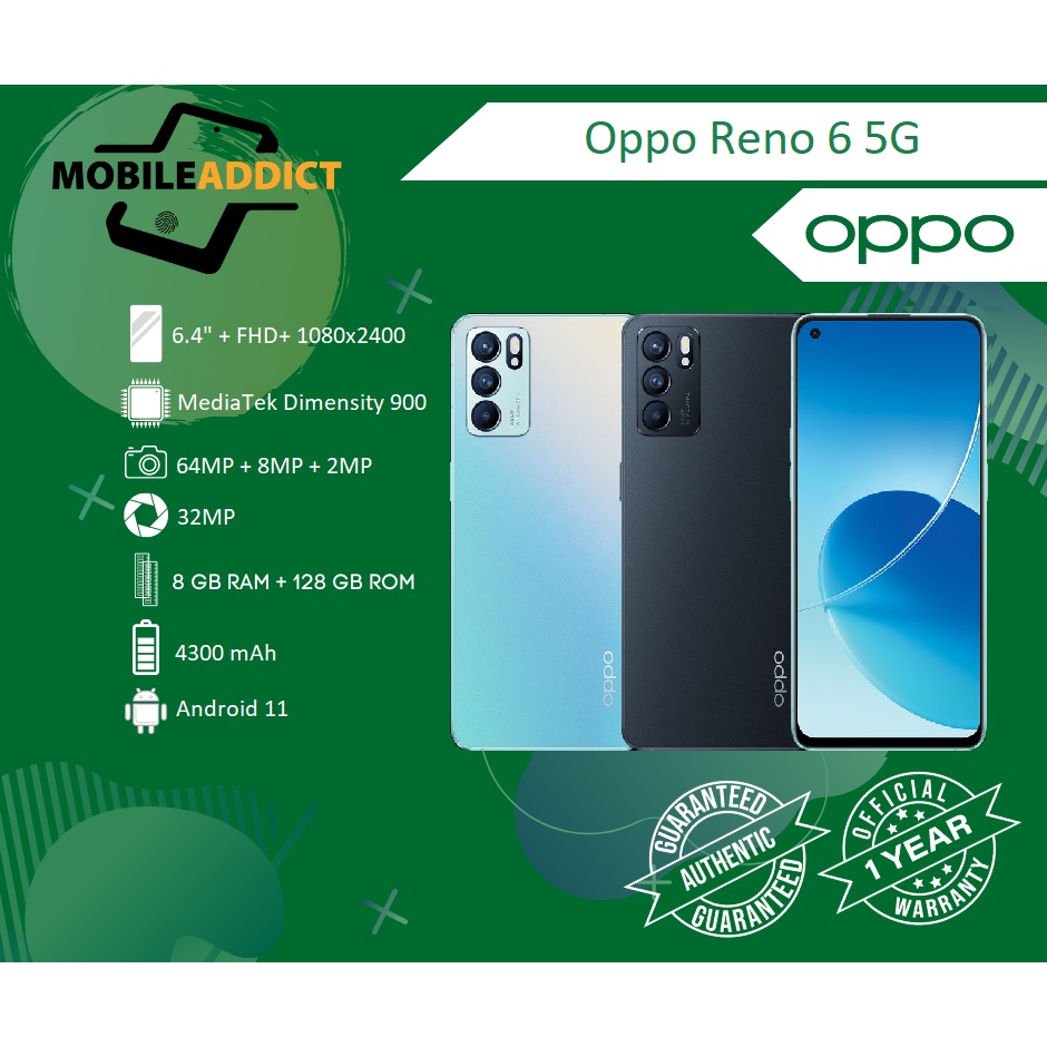 Oppo Reno 6 5G NTC, 1 year official warranty | Shopee Philippines