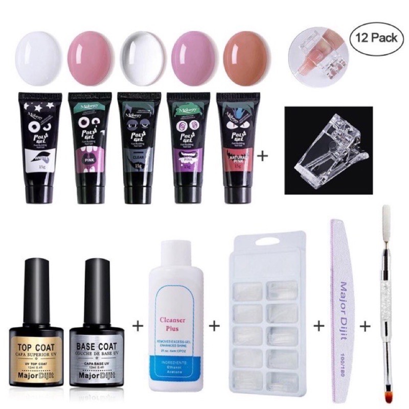 12 Pcs Gel Nail Polish DIY Kit Set Polygel Set | Shopee Philippines